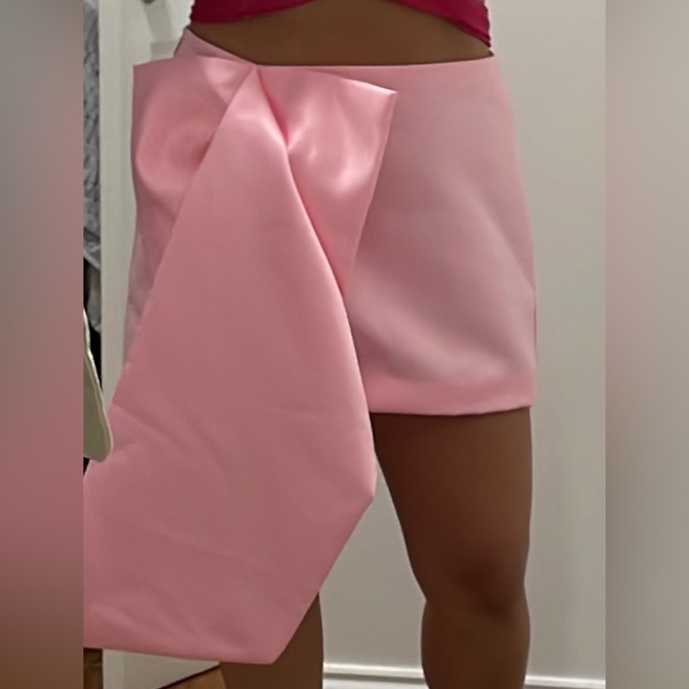 Zara skirt pink satin bow